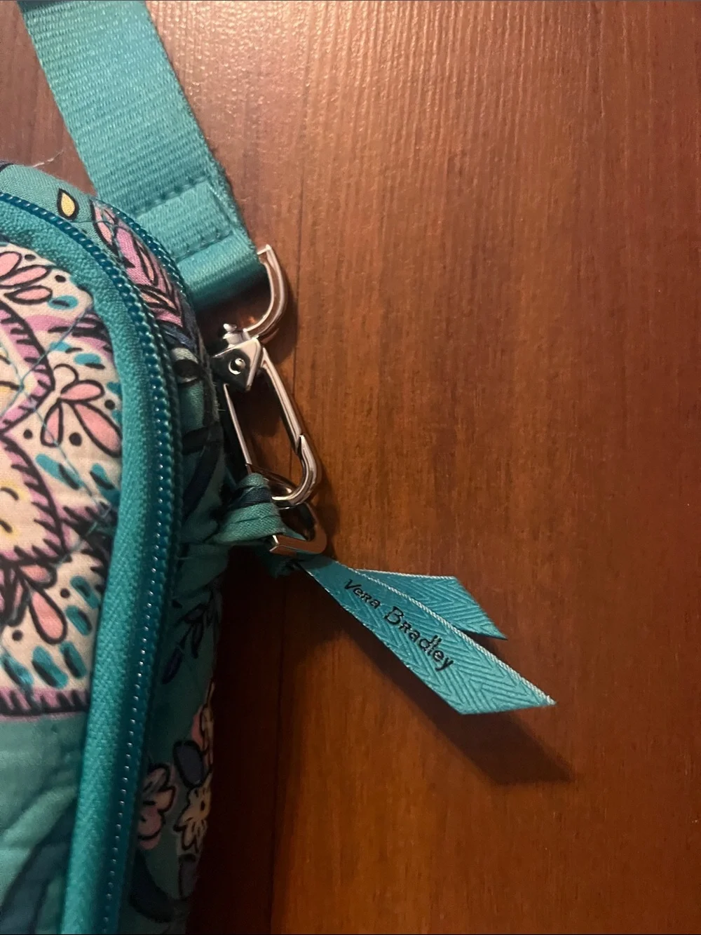 Vera Bradley Teal Quilted Floral Laptop Bag